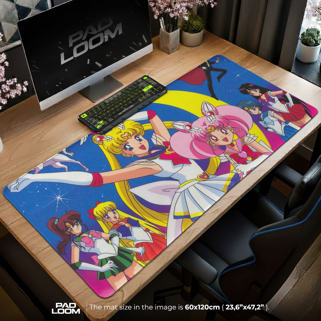 Sailor Moon Classic Mouse Pad - Cosmic Guardians Desk Mat Padloom