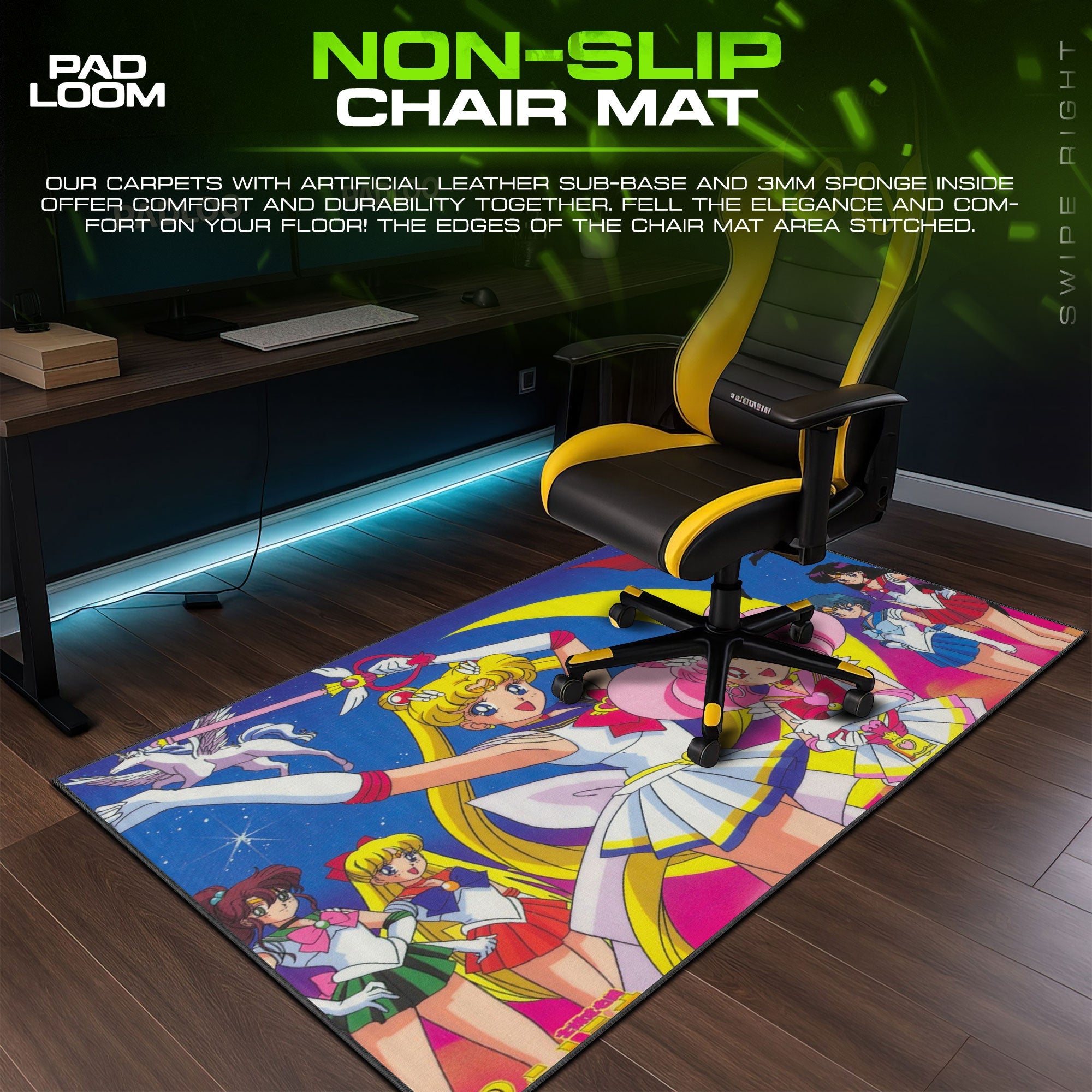Sailor Moon Classic Mouse Pad - Cosmic Guardians Desk Mat Padloom