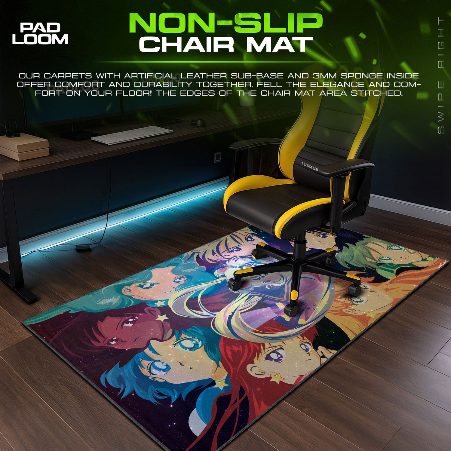 Sailor Moon Cosmic Guardians Mouse Pad, Anime Desk Mat Padloom