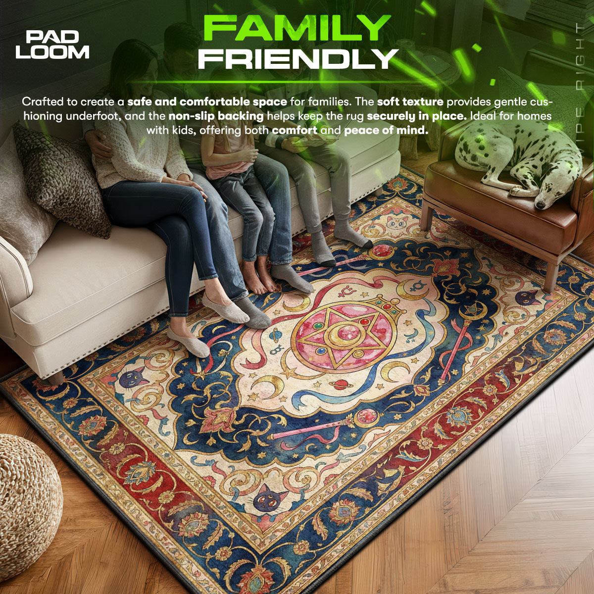 Sailor area rug showing full home decor artwork
