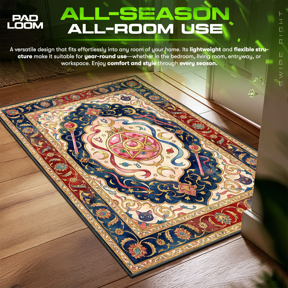 Sailor Moon Crystal Star Sailor Moon Chair fan rug — premium quality print