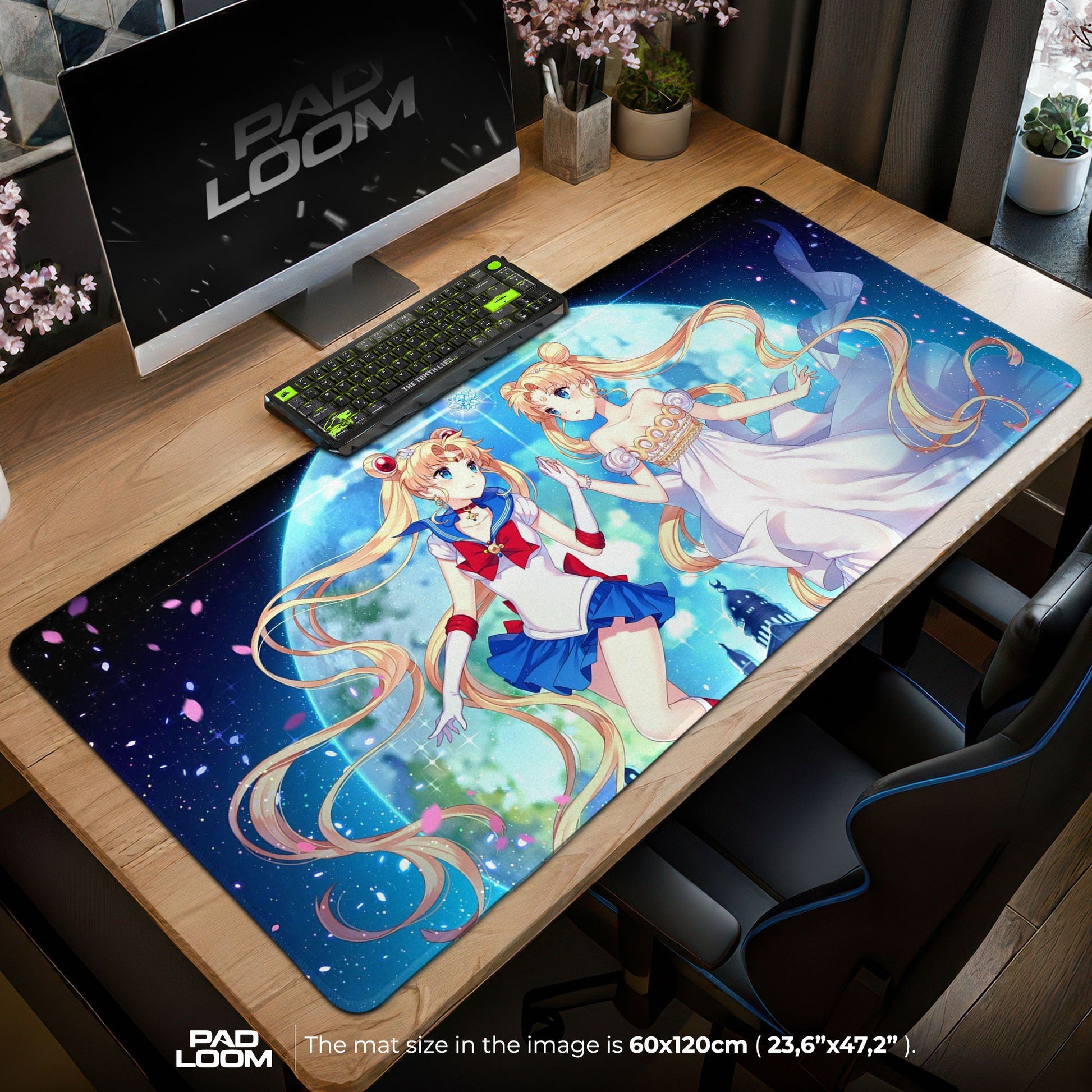 Sailor Moon Dual Reflection Mouse Pad - Lunar Anime Desk Mat Padloom
