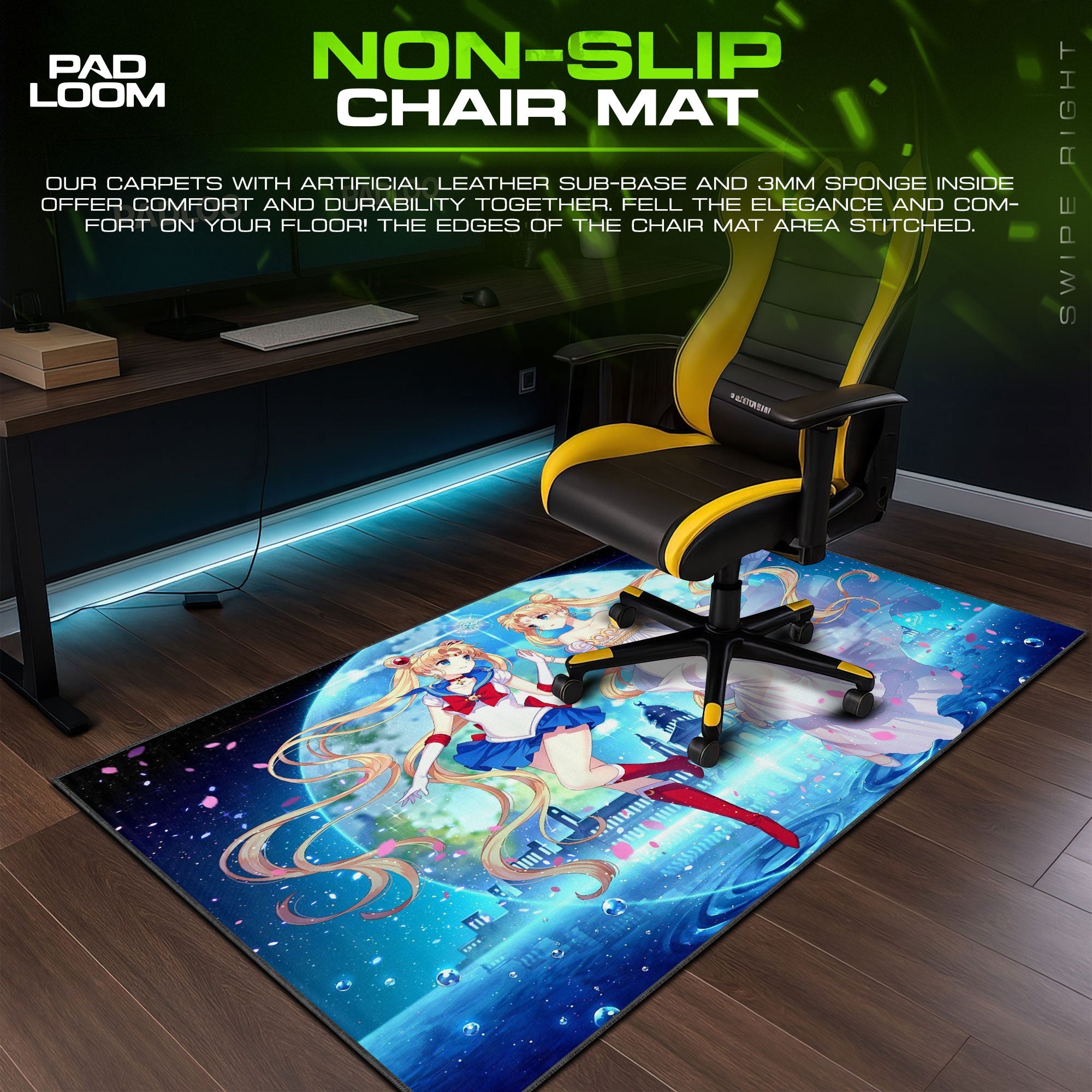 Sailor Moon Dual Reflection Mouse Pad - Lunar Anime Desk Mat Padloom