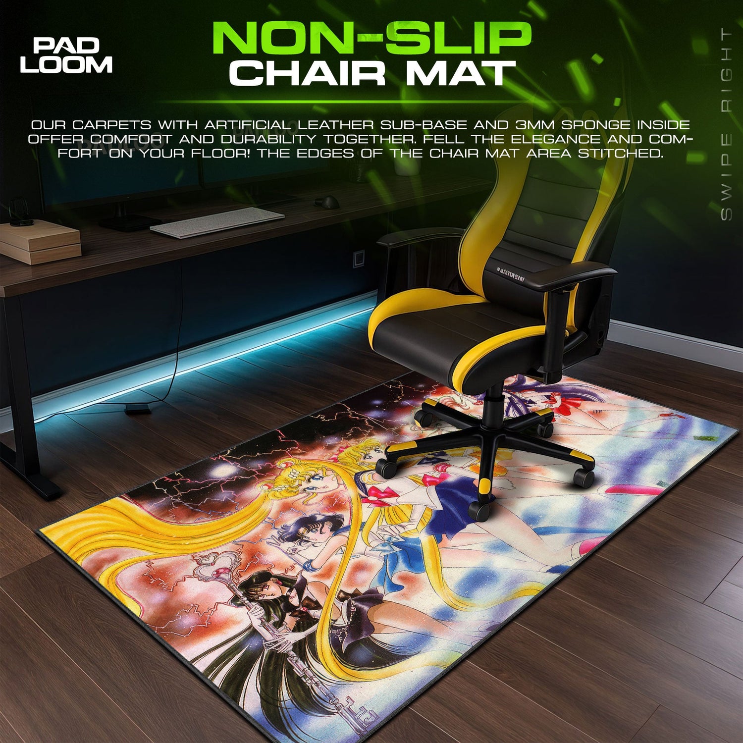 Sailor Moon Eternal Guardians Mouse Pad, Anime Gaming Desk Mat Padloom