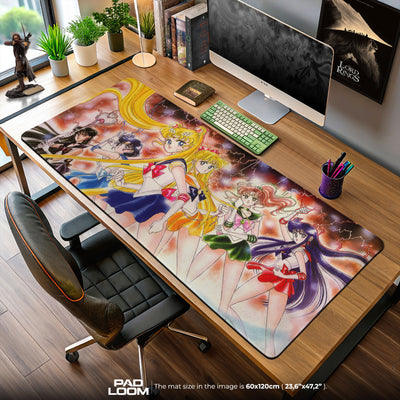 Sailor Moon Eternal Guardians Mouse Pad, Anime Gaming Desk Mat