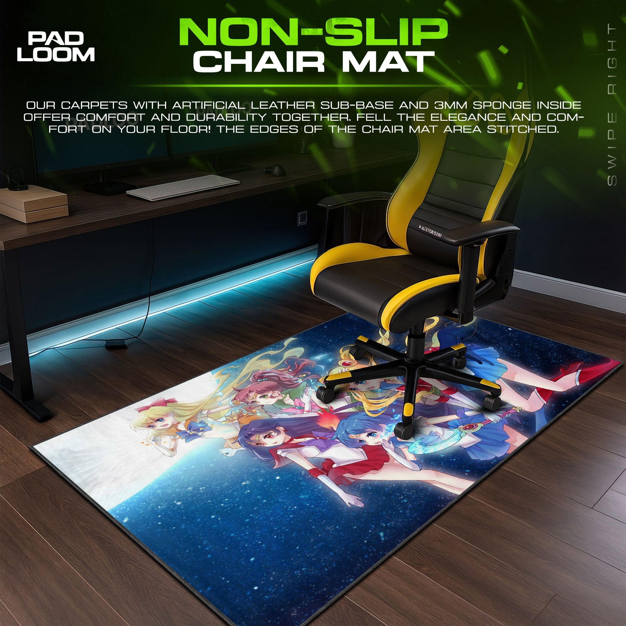 Sailor Moon Galaxy Mouse Pad - Lunar Guardians Desk Mat Padloom