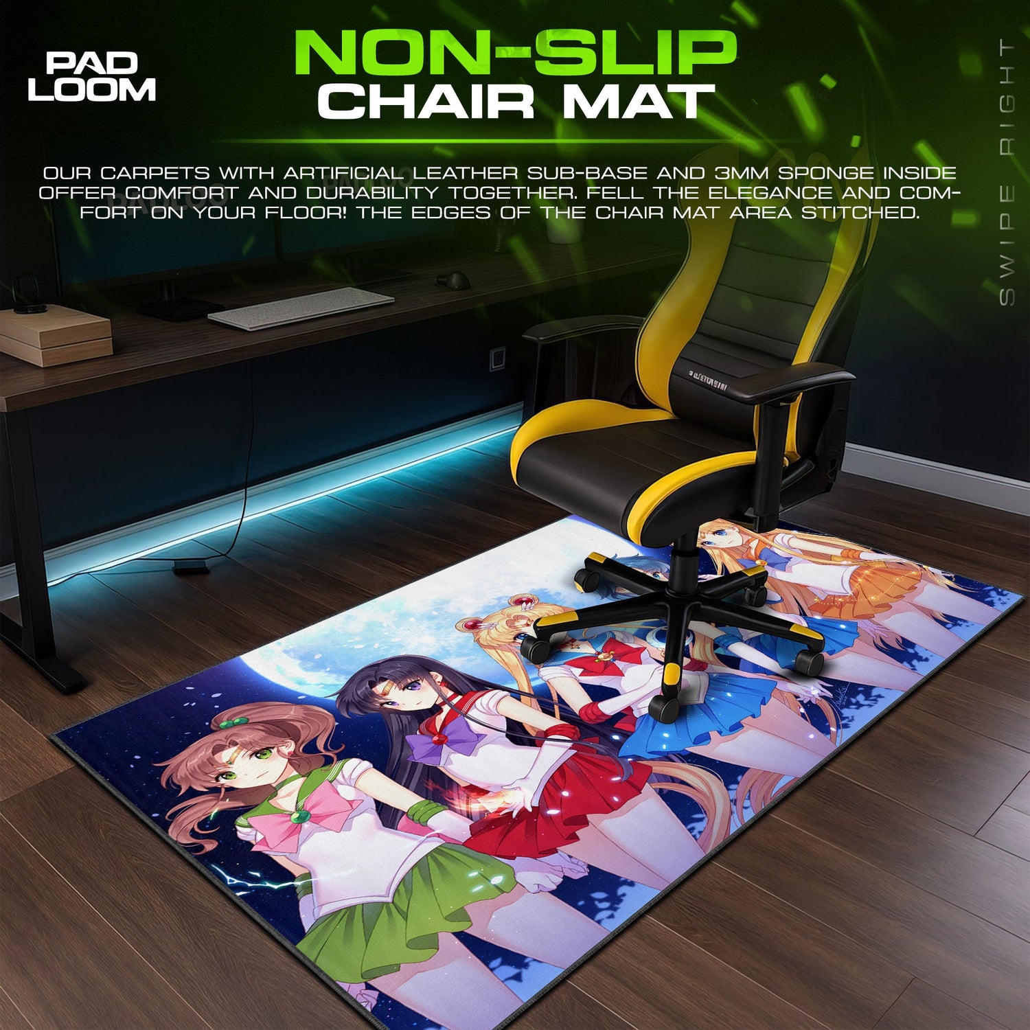 Sailor Moon Guardians Mouse Pad, Anime Gaming Desk Mat Padloom
