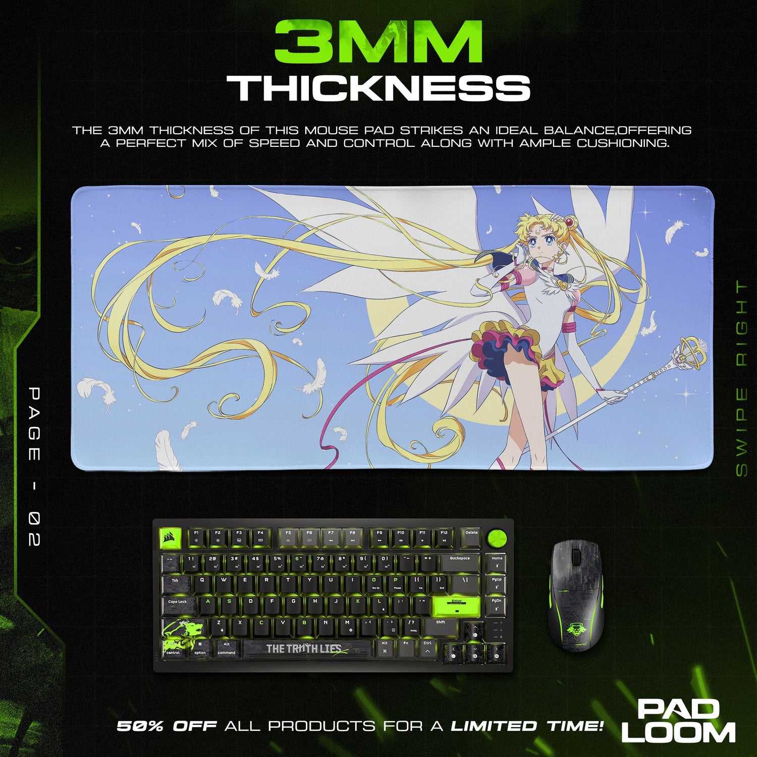 Sailor Moon Mouse Pad - Celestial Anime Desk Mat Padloom