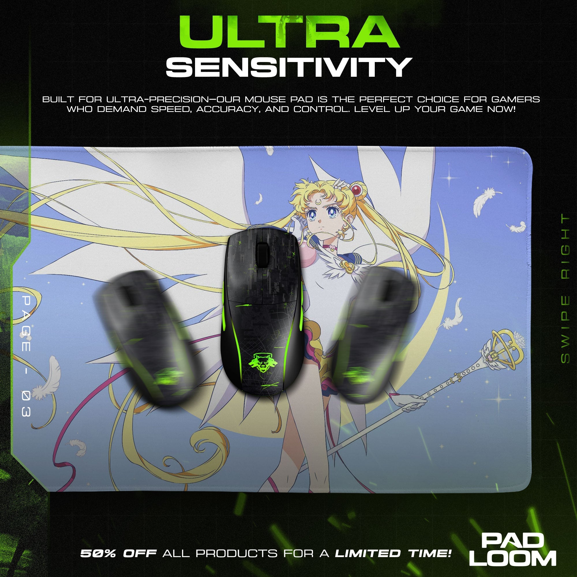 Sailor Moon Mouse Pad - Celestial Anime Desk Mat Padloom