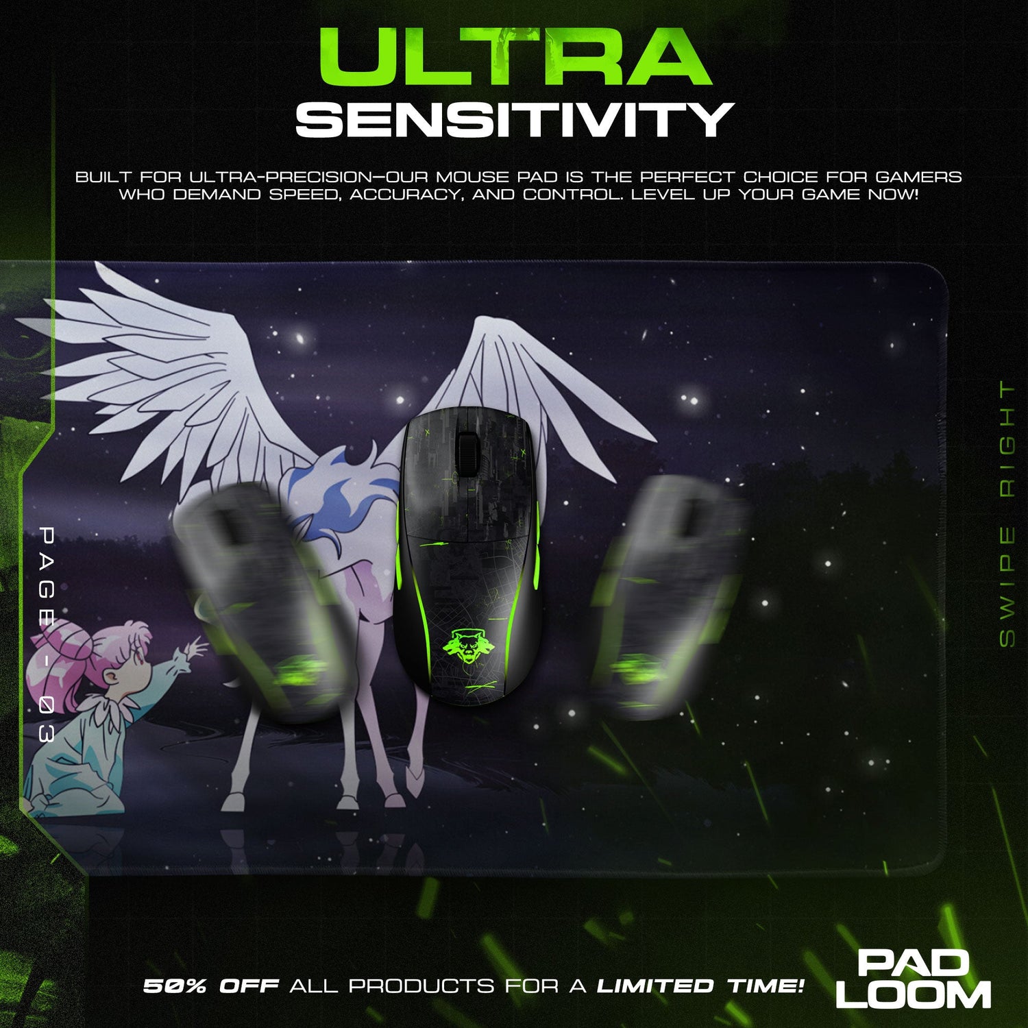 Sailor Moon Pegasus Mouse Pad - Dreamscape Anime Desk Mat Padloom