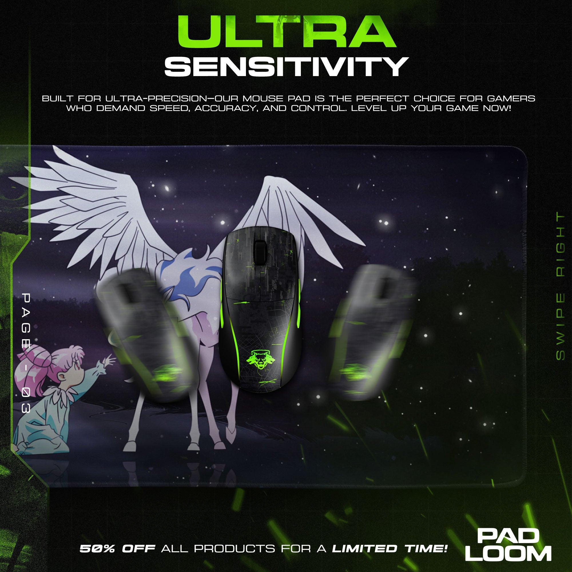 Sailor Moon Pegasus Mouse Pad - Dreamscape Anime Desk Mat Padloom