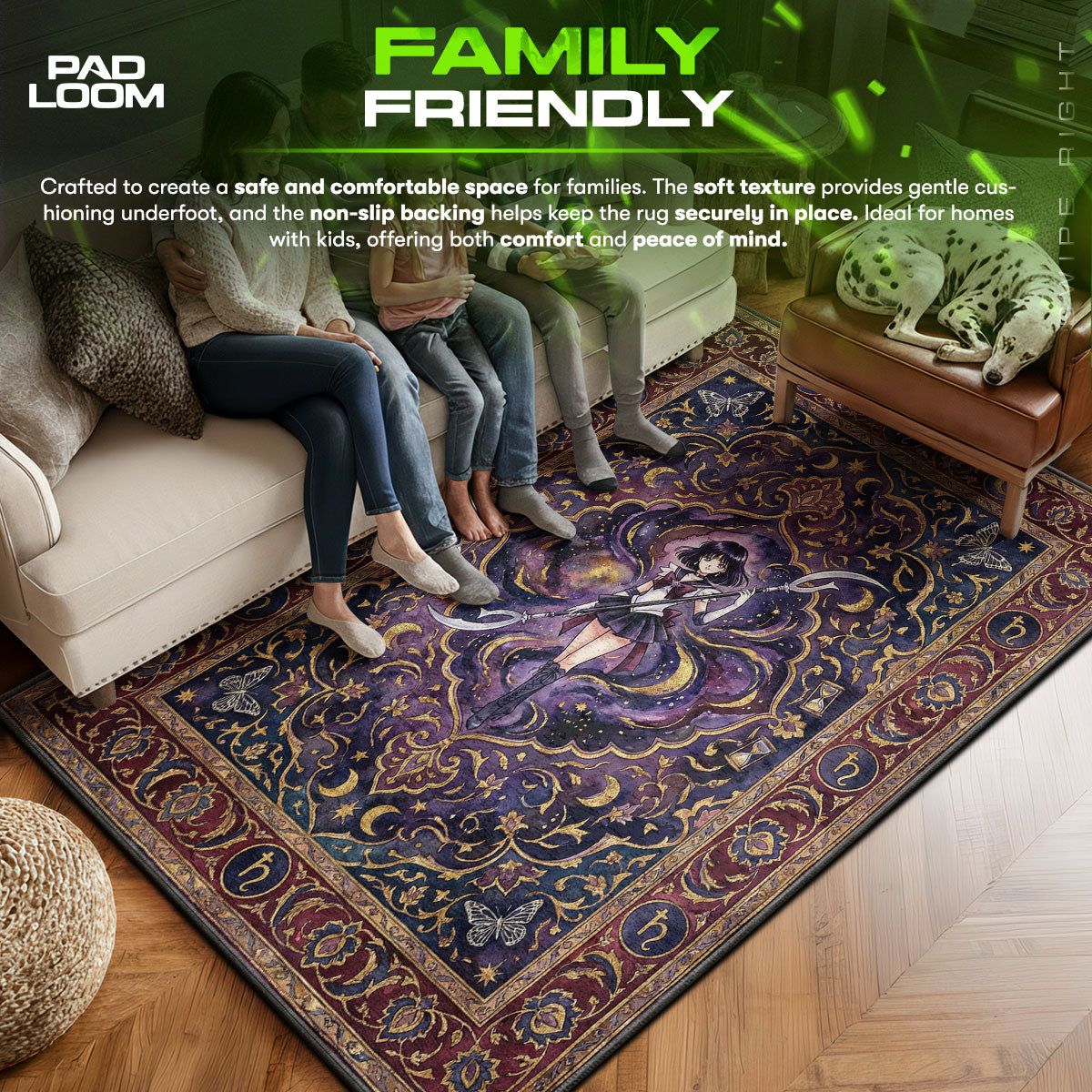 Sailor area rug showing full home decor artwork