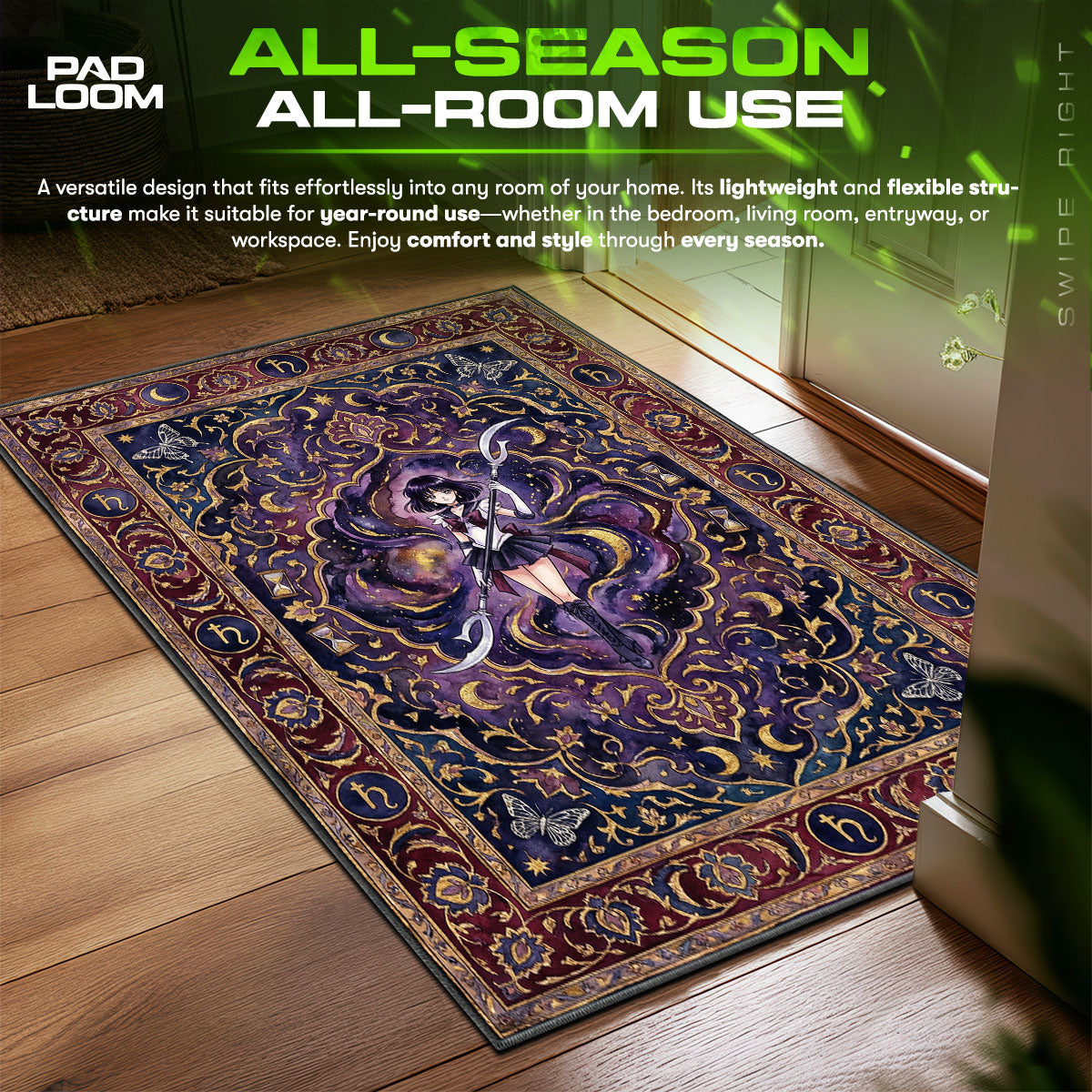 Sailor Saturn Silence Glaive Sailor Moon Chair fan rug — premium quality print