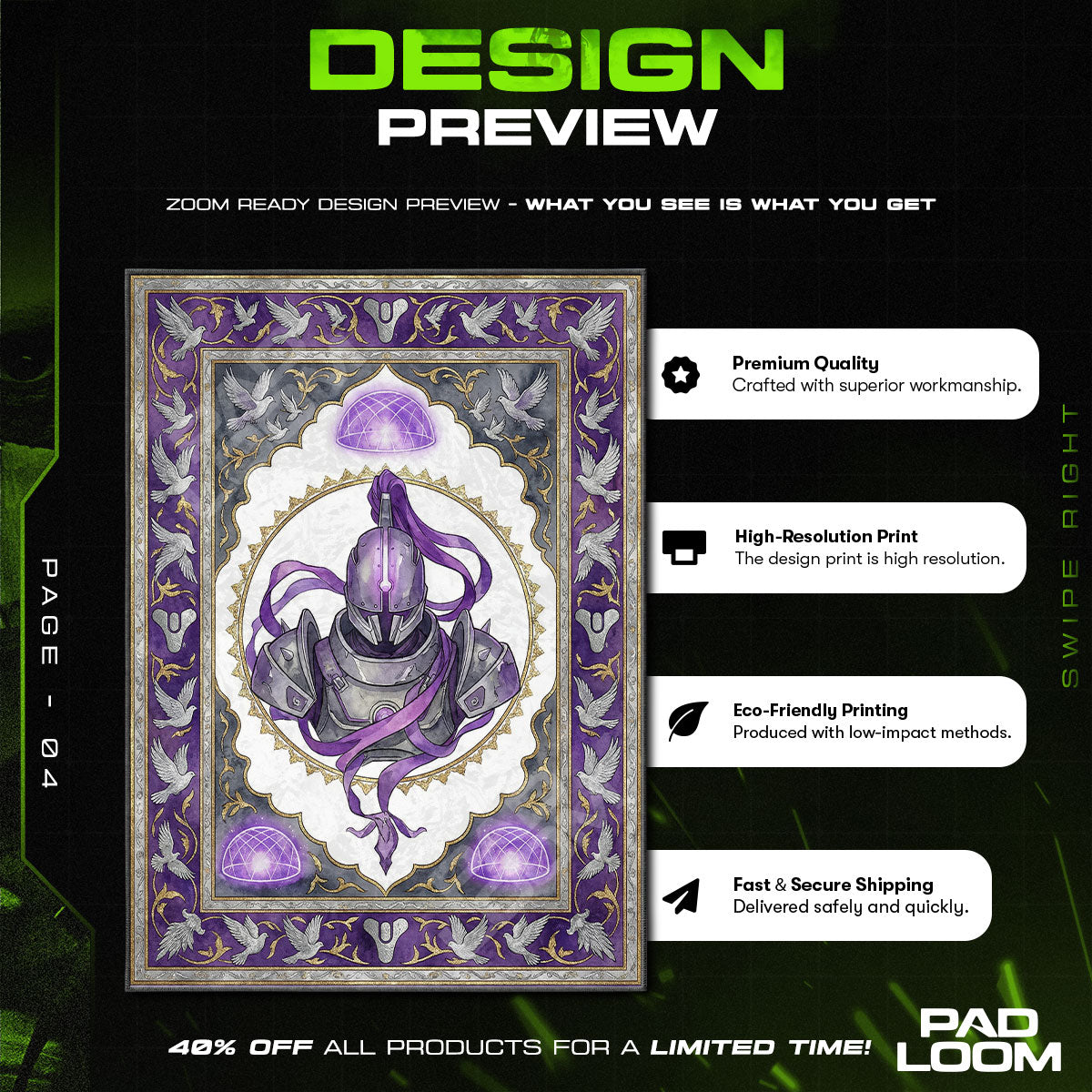 Saint-14 Void Hero Rug - Destiny 2 Chair Mat