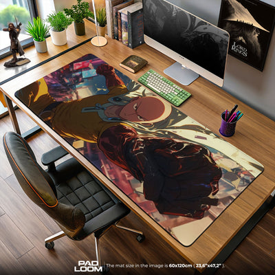Saitama Mouse Pad - City Impact Anime Desk Mat
