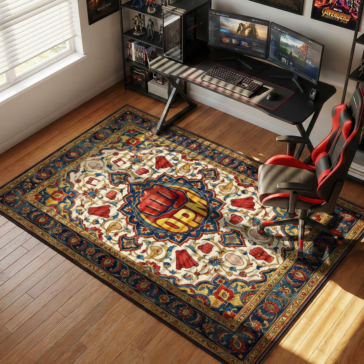 Genos Cyborg Core One Punch Man Chair rug — main product view