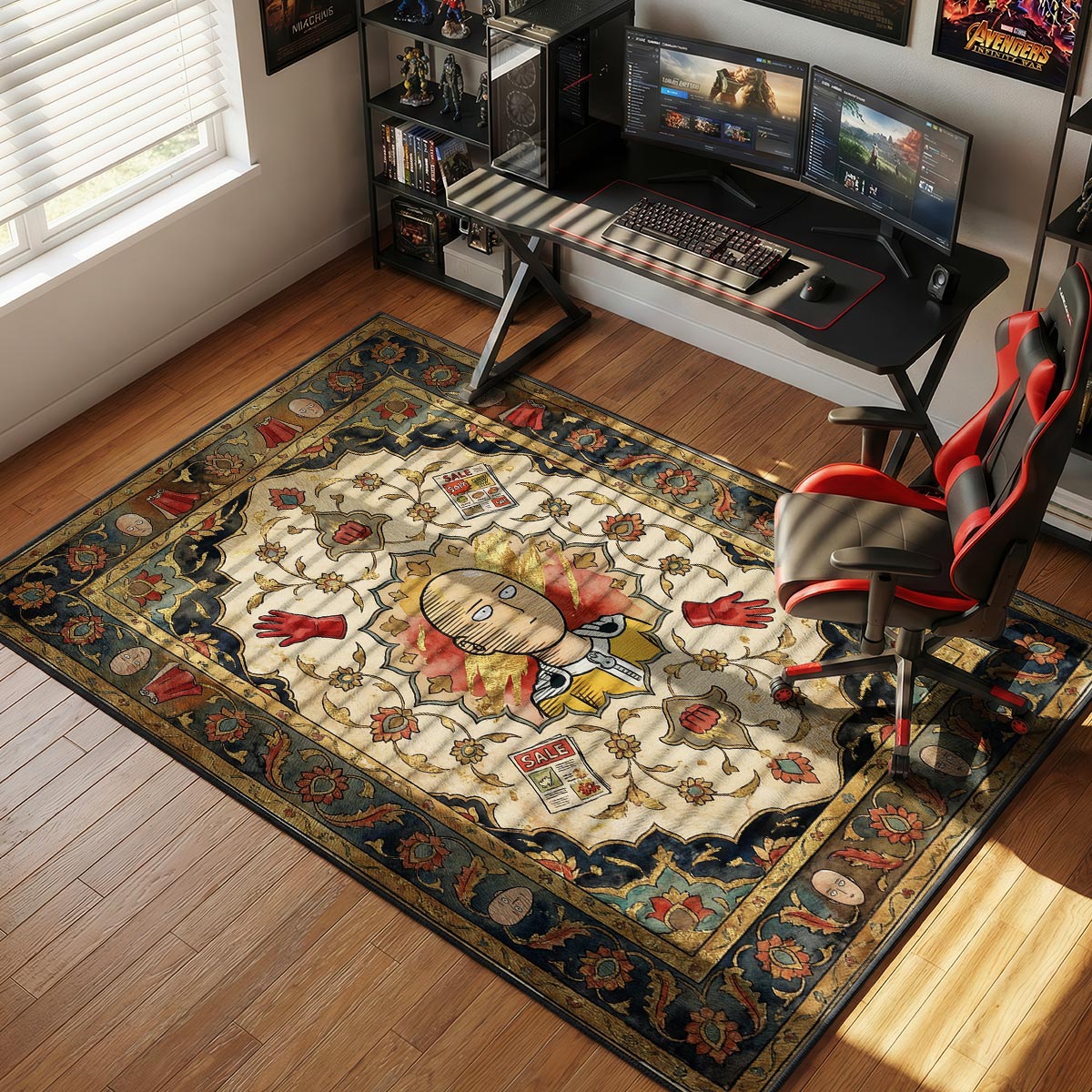 Saitama Supermarket Sale One Punch Man Chair rug — main product view