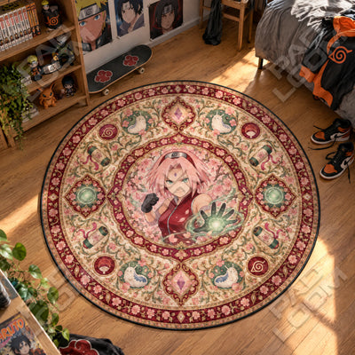 Sakura Blossom Round Rug - Naruto Chair Mat