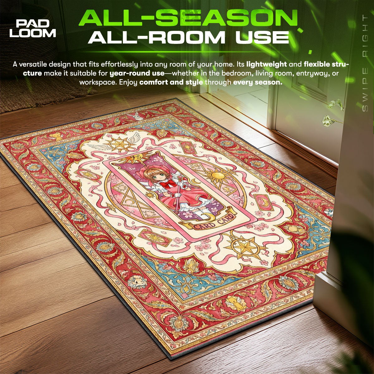 Sakura Card Frame Cardcaptor Sakura Chair fan rug — premium quality print