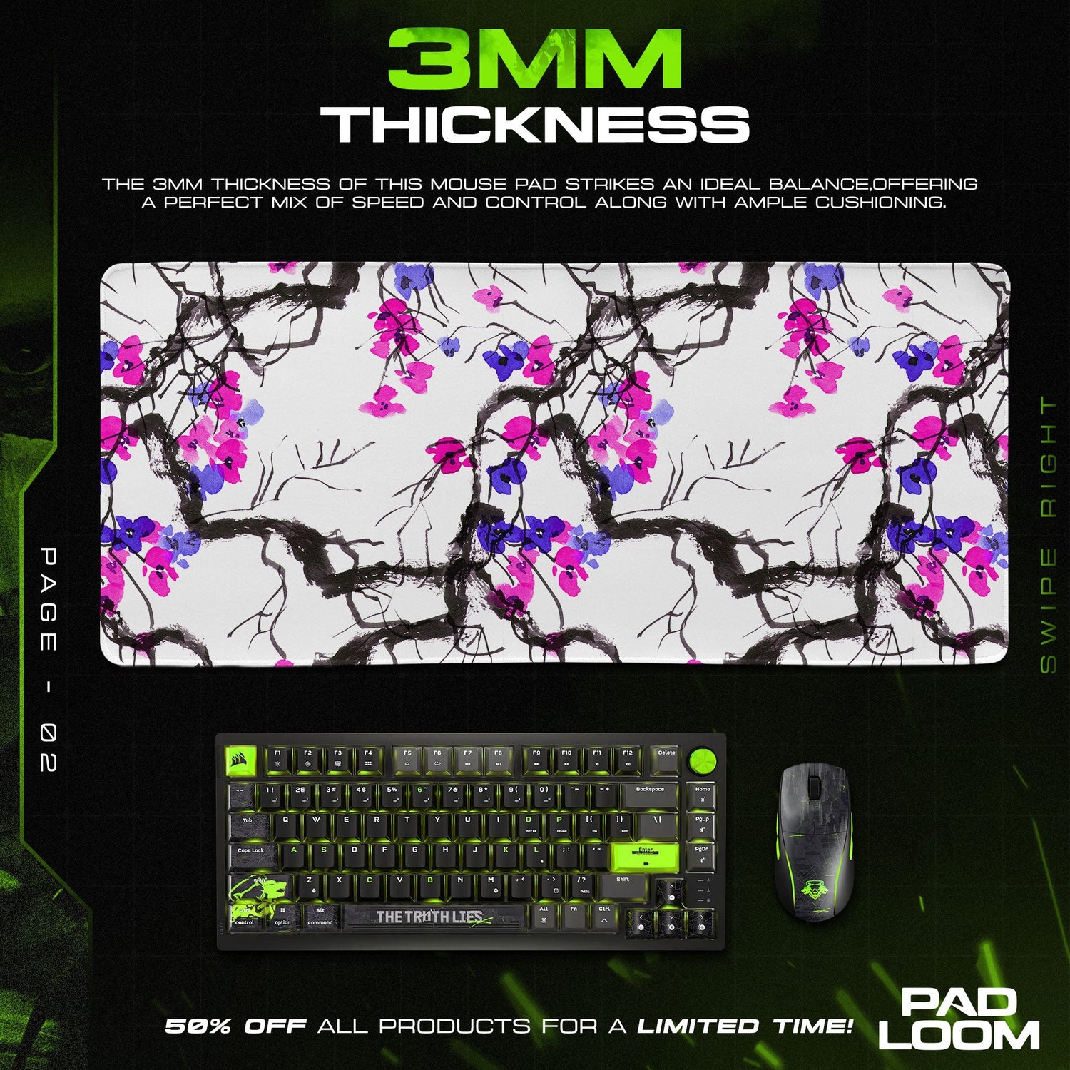 Jungle Panther Mouse Pad - Stealth Nature Desk Mat Padloom