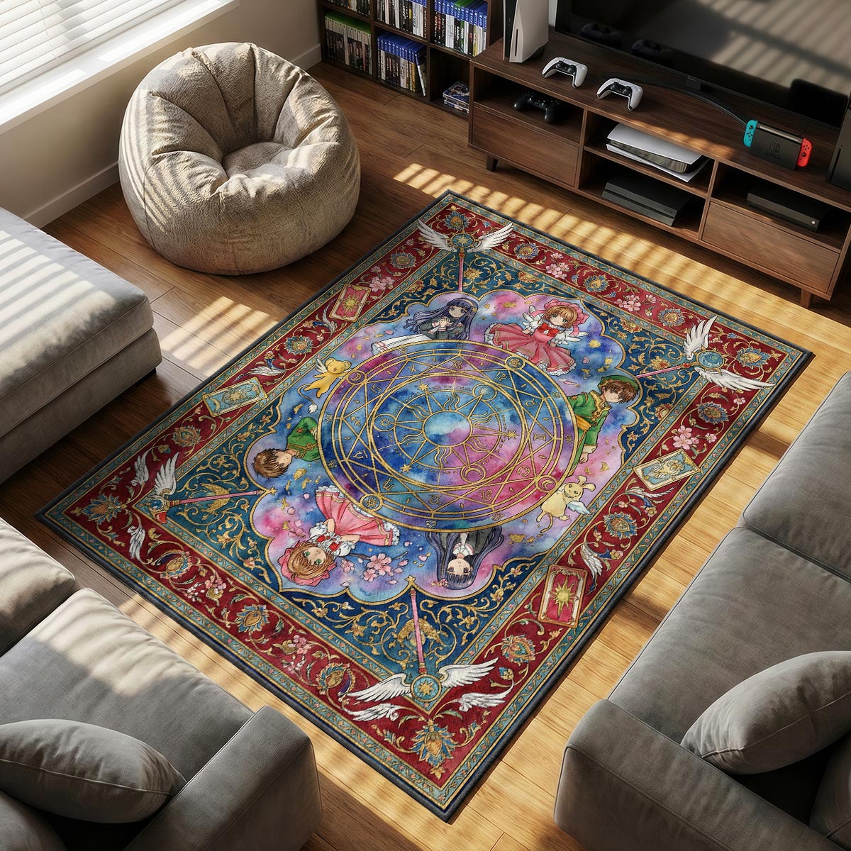 Cardcaptor Magic themed area rug for home decor fans