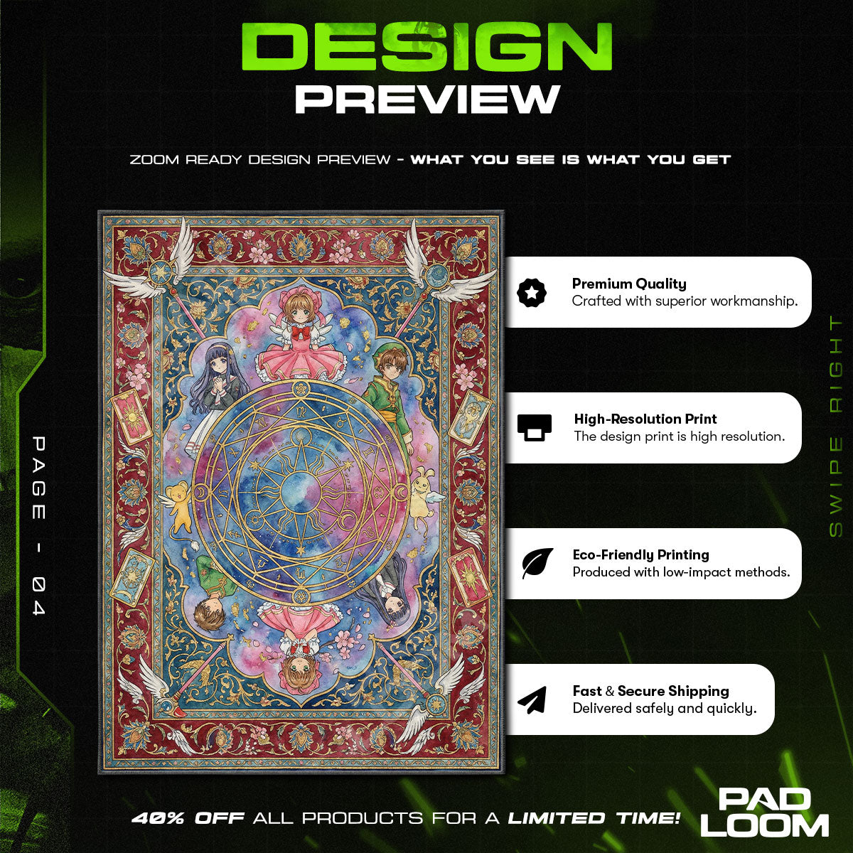 Chair character design printed on rug