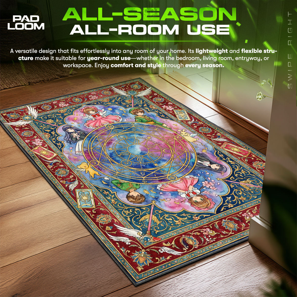 Cardcaptor Magic Circle Cardcaptor Sakura Chair fan rug — premium quality print