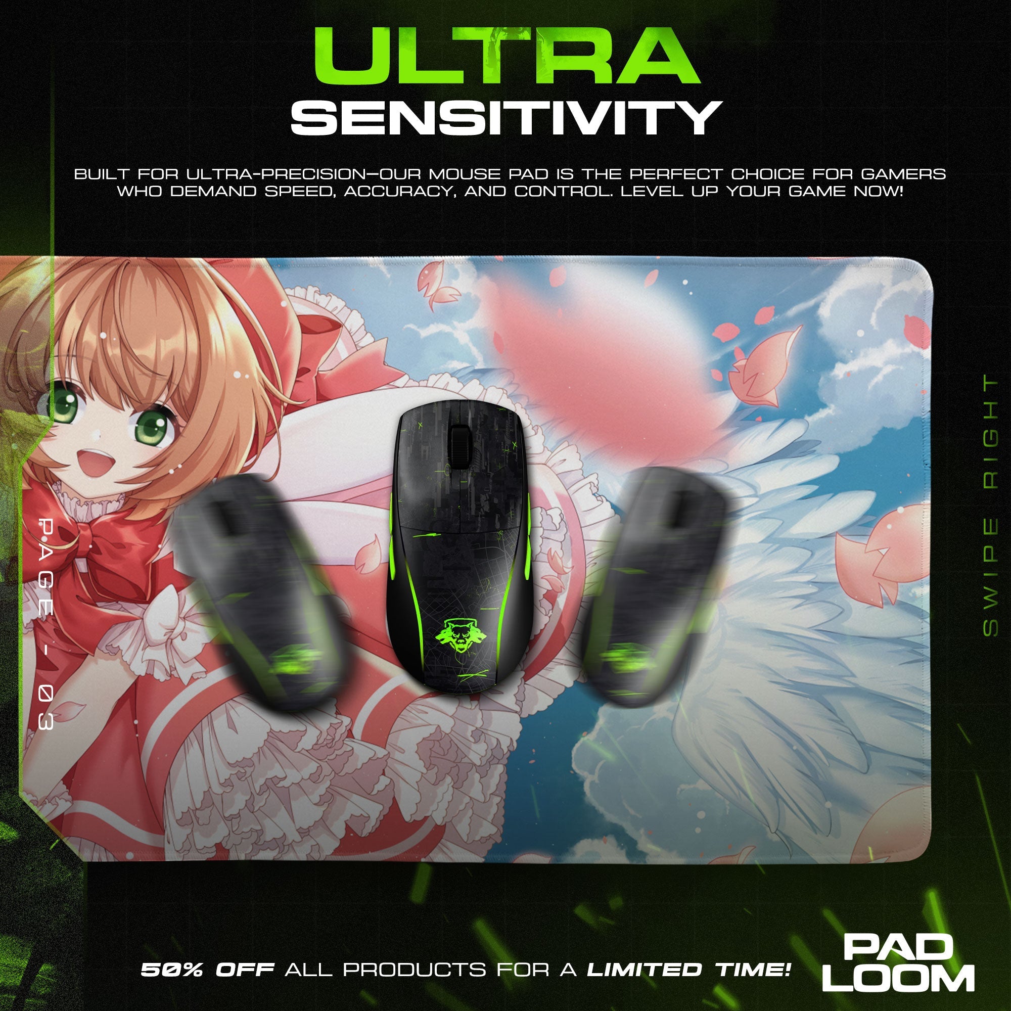 Sakura Kinomoto Mouse Pad - Enchanted Wings Anime Desk Mat Padloom
