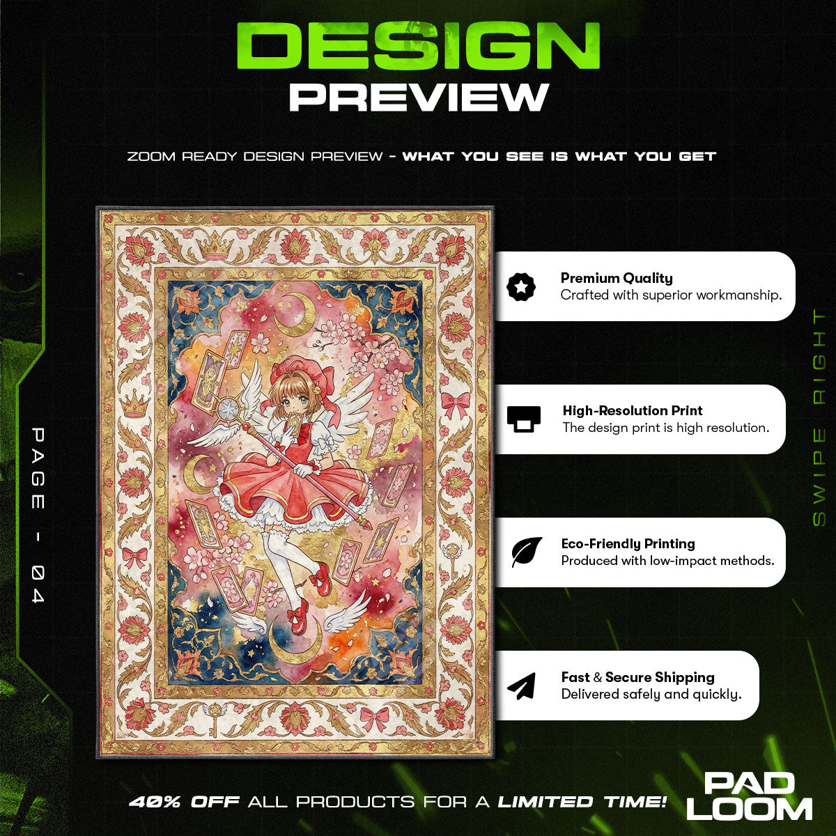 Chair character design printed on rug