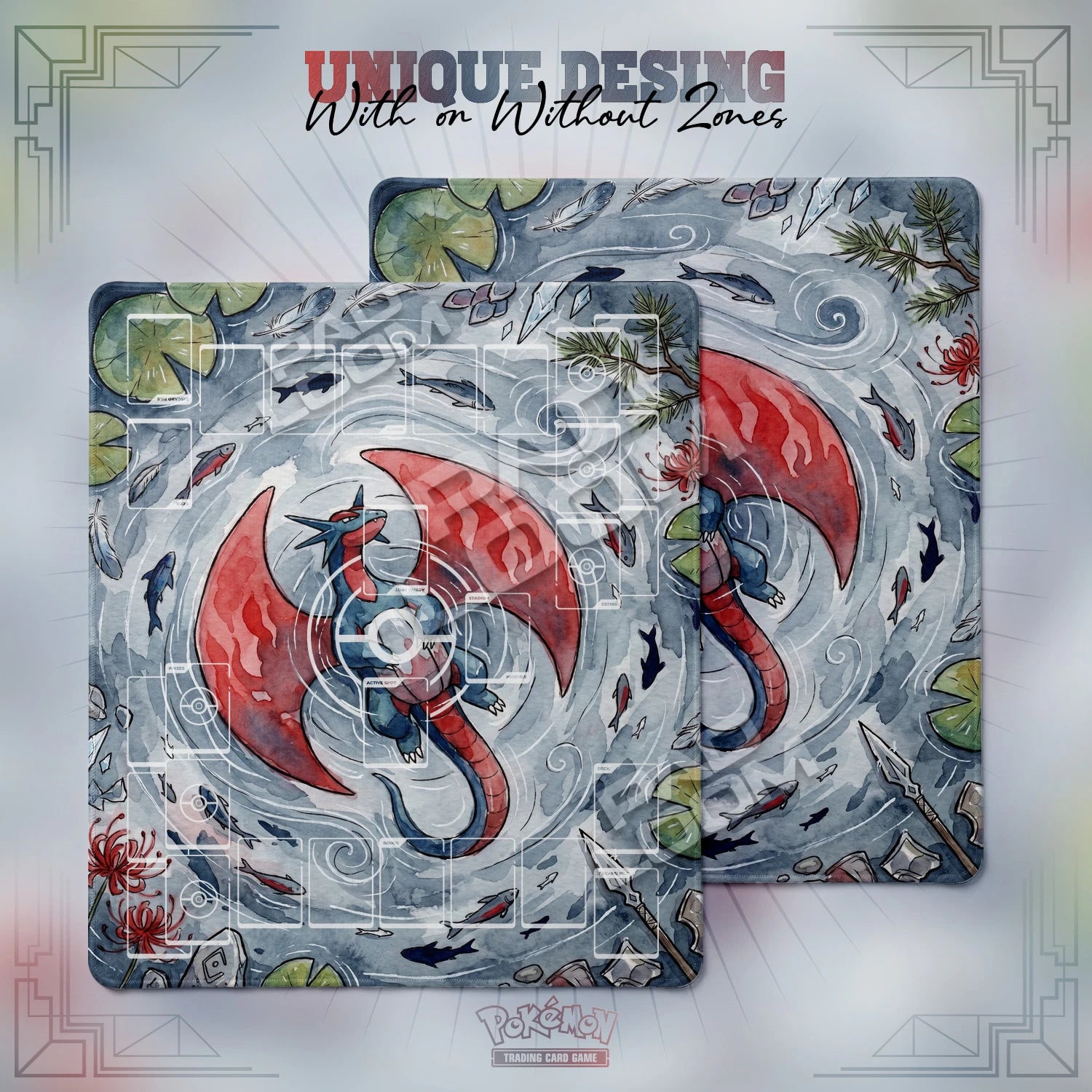 Salamence Tempest Playmat - 2 Player Pokemon TCG
