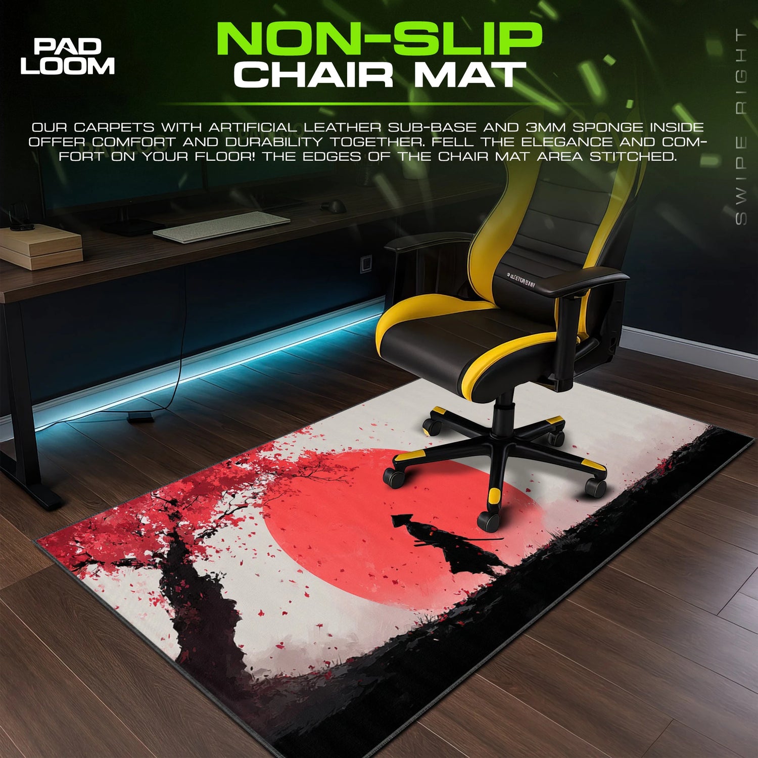Samurai Blood Sun Mouse Pad - Anime Desk Mat