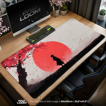 Samurai Blood Sun Mouse Pad - Anime Desk Mat