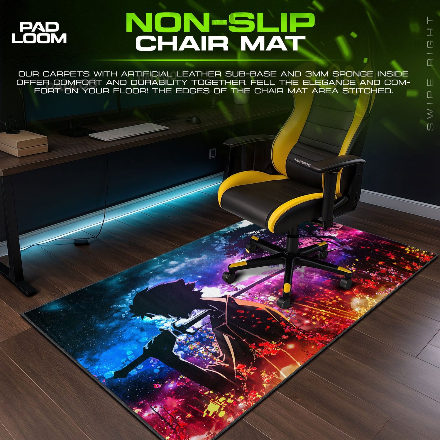 Samurai Champloo Mouse Pad, Sunset Silhouette Gaming Desk Mat Padloom
