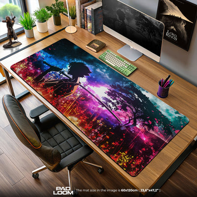 Samurai Champloo Mouse Pad, Sunset Silhouette Gaming Desk Mat