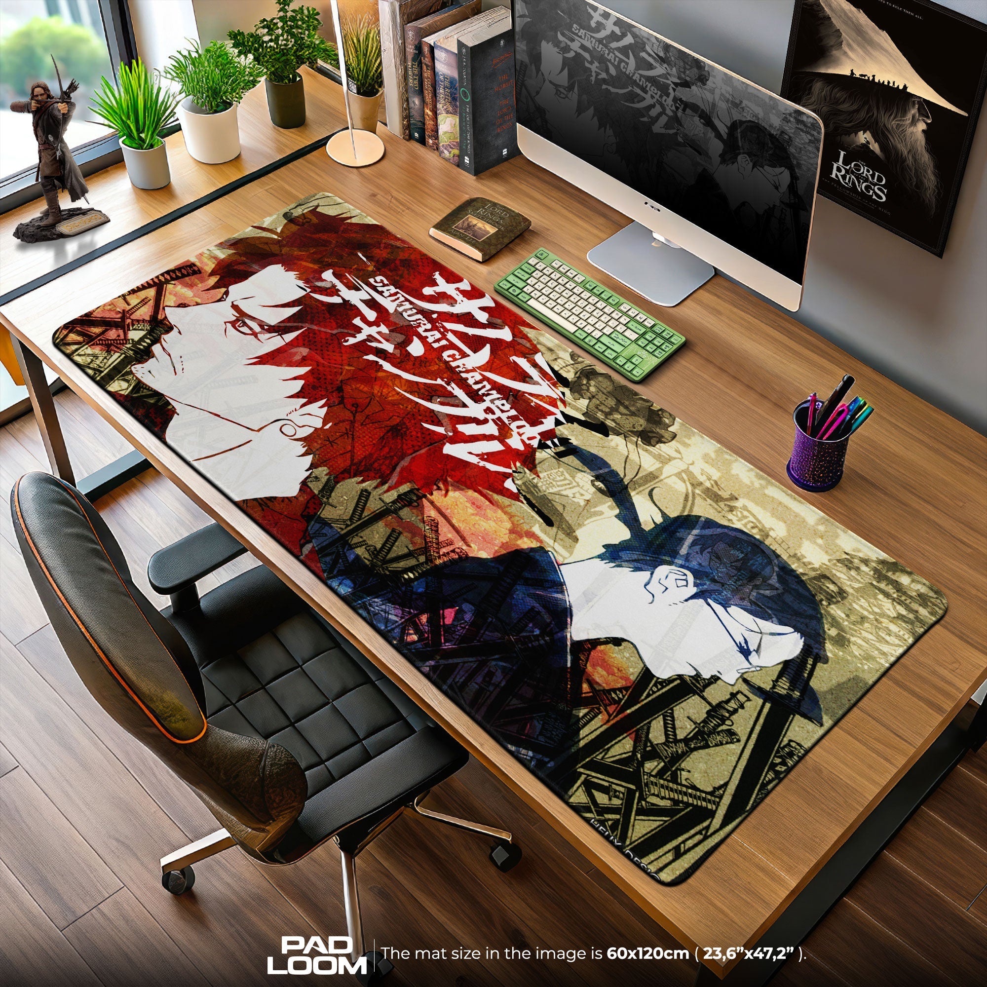ムームー様 Samurai Champloo Mugen Jin Art Mouse Pad, Anime Gaming Desk Mat