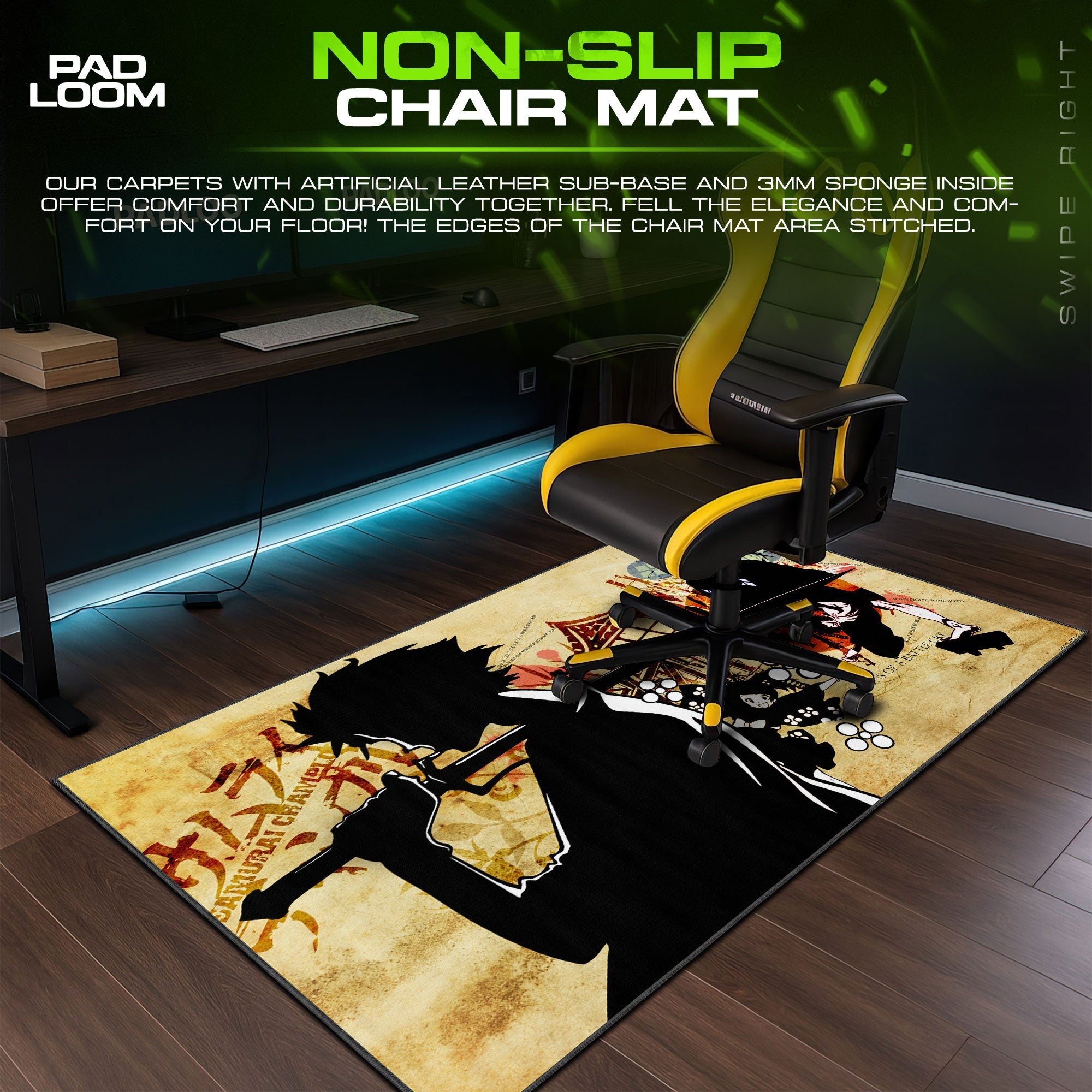 Samurai Champloo Mugen Jin Temple Mouse Pad, Anime Gaming Desk Mat