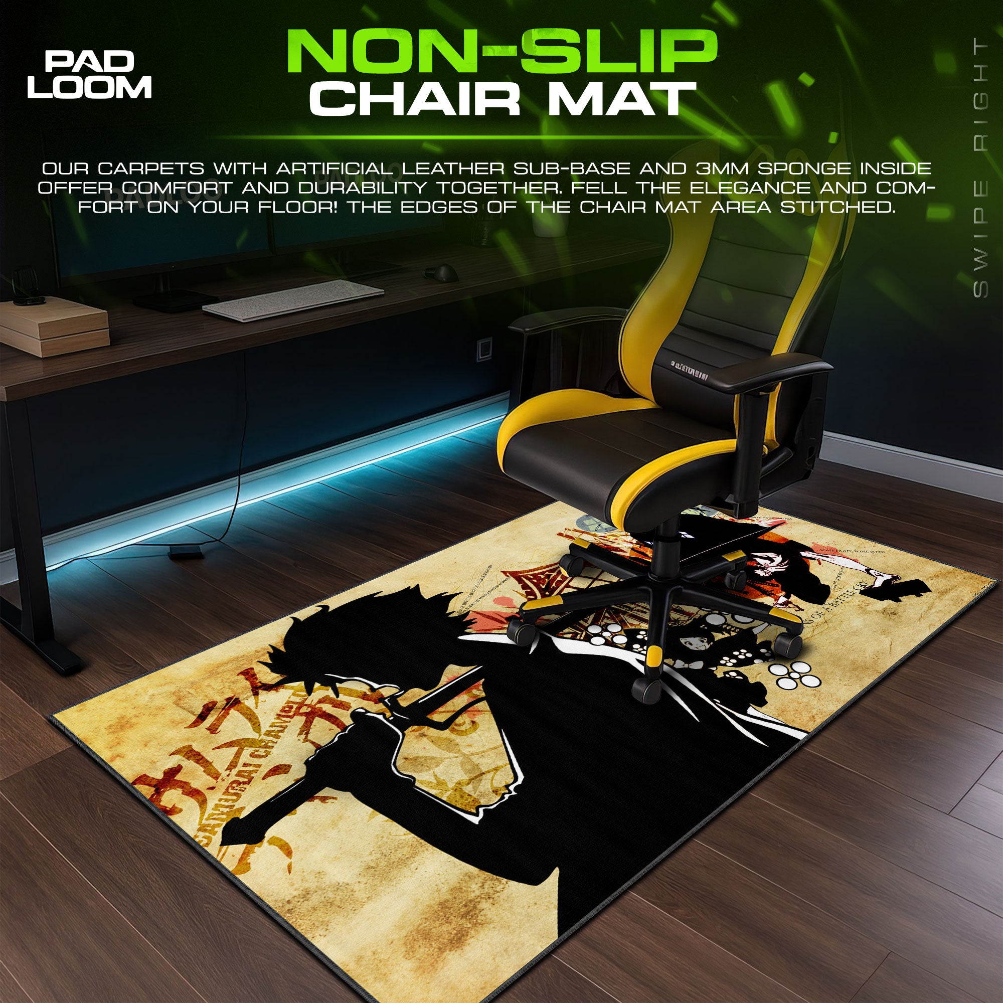 Samurai Champloo Mugen Jin Temple Mouse Pad, Anime Gaming Desk Mat