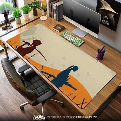 Samurai Champloo Sunset Duel Mouse Pad, Anime Gaming Desk Mat