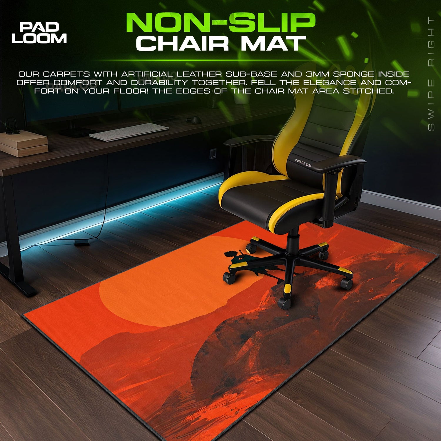 Samurai Champloo Sunset Samurai Mouse Pad, Anime Gaming Desk Mat Padloom