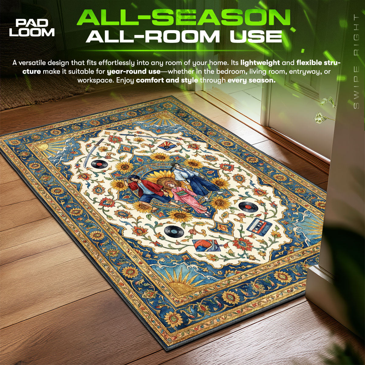 Samurai Champloo Trio Journey Samurai Champloo Chair fan rug — premium quality print