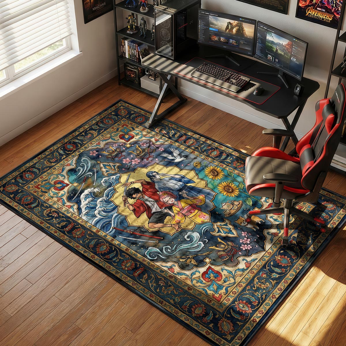 Samurai Champloo Trio Whimsical Samurai Champloo Chair rug — main product view