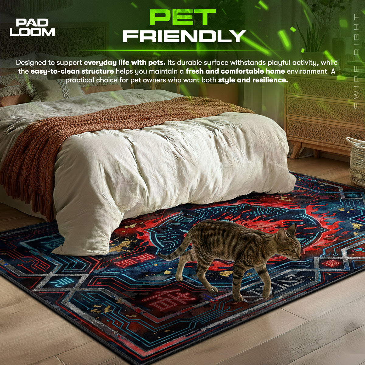 Samurai Oni Flame Rug - Cyberpunk 2077 Chair Mat