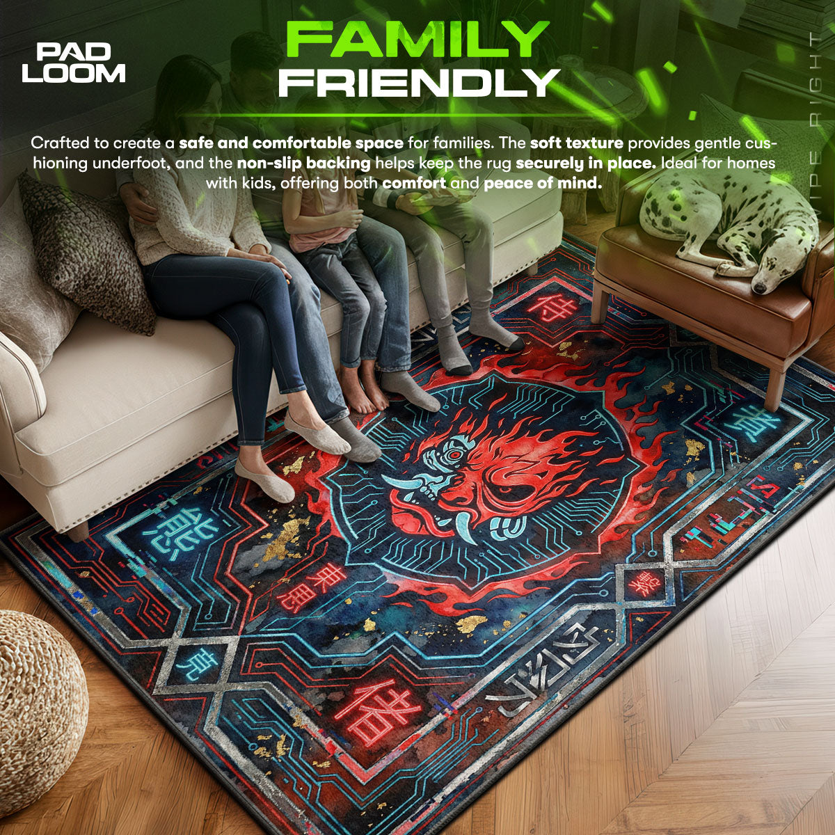 Samurai Oni Flame Rug - Cyberpunk 2077 Chair Mat