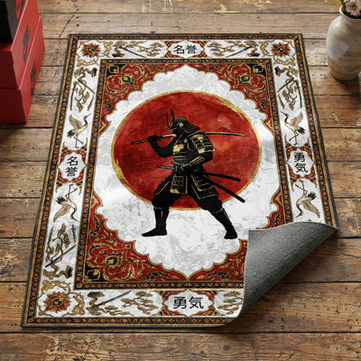 Samurai Red Sun Rug — Japanese Warrior Area Rug