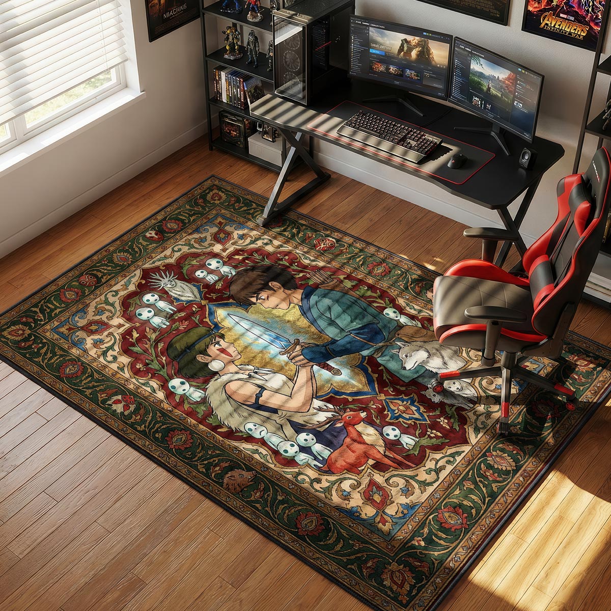 San & Ashitaka Crystal Dagger Princess Mononoke Chair rug — main product view