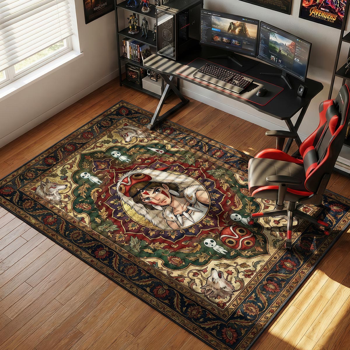 San Warrior Portrait Princess Mononoke Chair rug — main product view