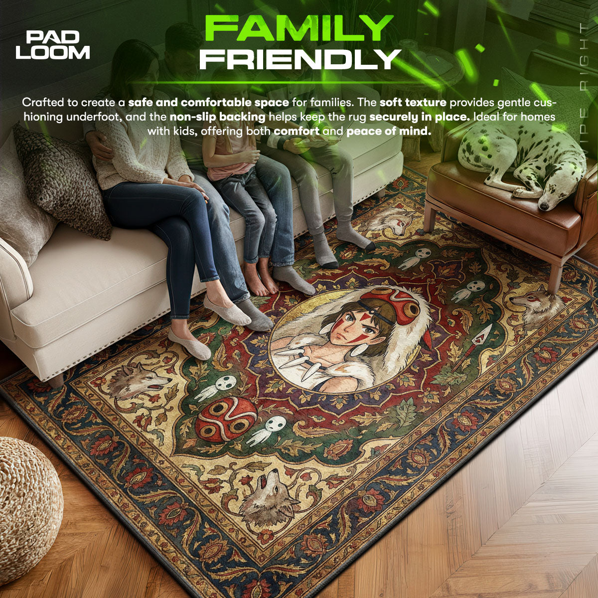 San area rug showing full home decor artwork