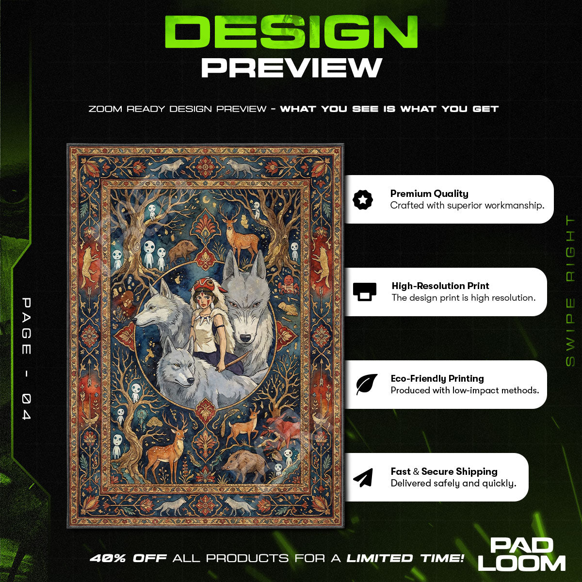 Chair character design printed on rug