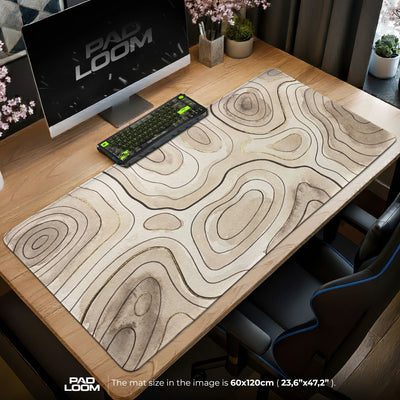 Sand-Konturenfluss Mauspad - Boho-Schreibtischunterlage