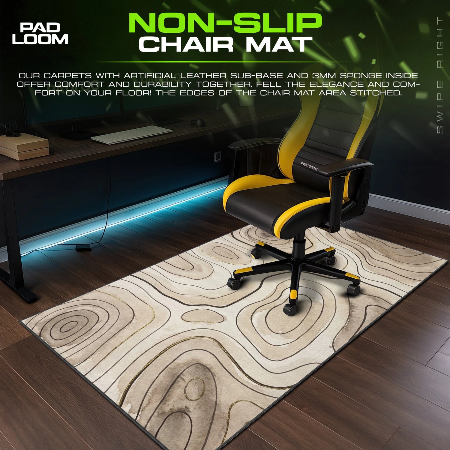 Sand Topographic Flow Mouse Pad - Boho Desk Mat
